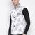 Vastramay men's white cotton linen blend nehru jacket