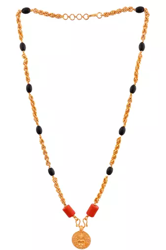 Black beads mangalsutra short  one gram gold