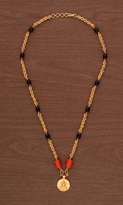 Black beads mangalsutra short  one gram gold 5