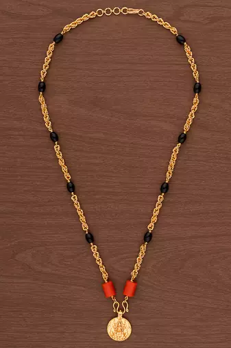 Black beads mangalsutra short  one gram gold