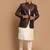Vastramay men's coffee and cream viscose ethnic combo set