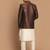 Vastramay men's coffee and cream viscose ethnic combo set