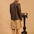 men's coffee and rose gold poly viscose ethnic combo set