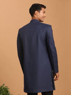Vastramay men's navy blue and black silk blend sherwani only top 3