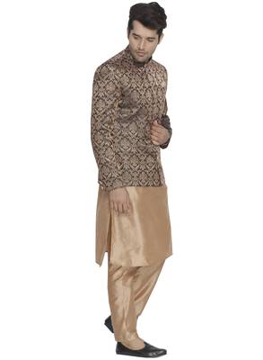 Brown Silk Blend Prince Coat 1