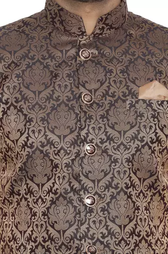 Brown Silk Blend Prince Coat