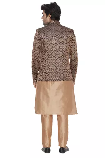 Brown Silk Blend Prince Coat