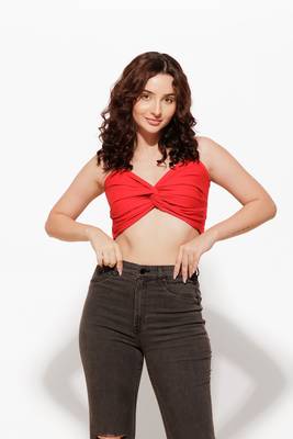 Urban sundari red cotton crop top pack of 1 1