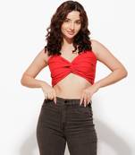 Urban sundari red cotton crop top pack of 1