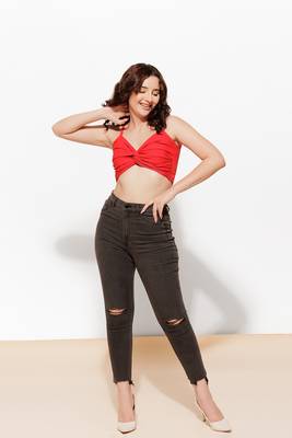 Urban sundari red cotton crop top pack of 1 2