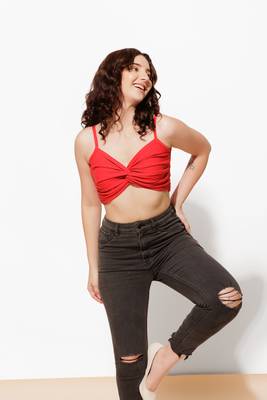 Urban sundari red cotton crop top pack of 1 5