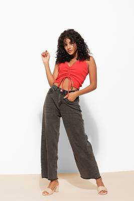 Urban sundari red cotton crop top pack of 1 6