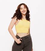 Urban sundari yellow cotton crop top pack of 1