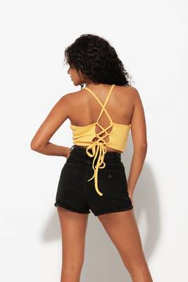 Urban sundari yellow cotton crop top pack of 1 4
