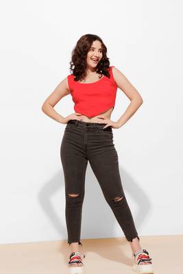 Urban sundari yellow cotton crop top pack of 1 1