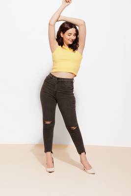 Urban sundari yellow cotton crop top pack of 1 4