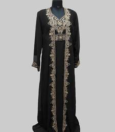 Black color Full Sleeves Handmade Two Piece Jacket Style Moroccan Kaftan
