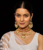 Multi coloured necklace with earrings