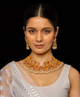 Multi coloured necklace with earrings 1