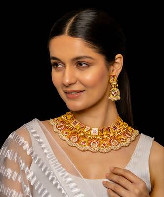 Multi coloured necklace with earrings 2