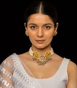 Multi coloured choker with earrings