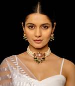 Multi coloured choker with earrings