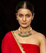 Multi coloured choker with earrings