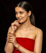 Pink and white bangles