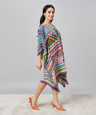 Multicoloured geometric kaftan tunic 3