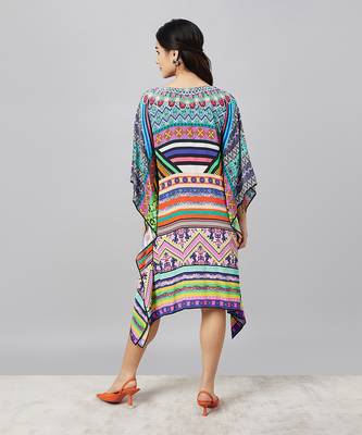 Multicoloured geometric kaftan tunic 4