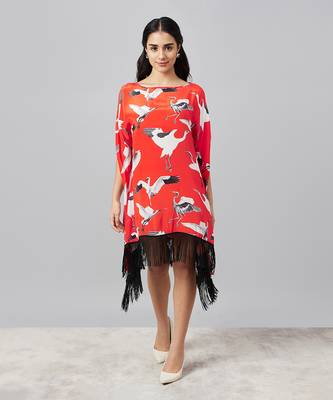 Red flamingo short tunic 2