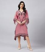 Rouge pink pearl embellished kaftan tunic