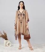 Yellow pearl embellished kaftan tunic