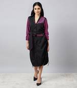 Black and pink houndstooth print shirt dress with belt