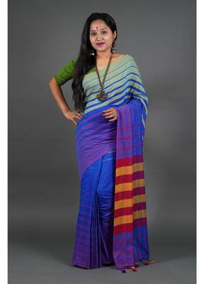 Khadi cotton  saree, with running blouse piece 1