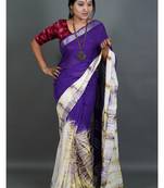 Khadi cotton  batik print saree, with running blouse piece