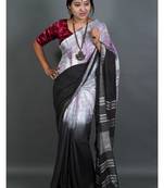 Khadi cotton  batik print saree, with running blouse piece