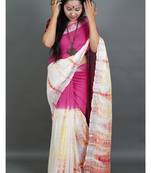 Khadi cotton  batik print saree, with running blouse piece