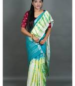 Khadi cotton  batik print saree, with running blouse piece