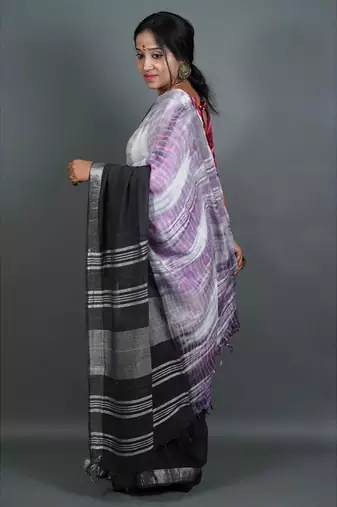 Khadi cotton  batik print saree, with running blouse piece