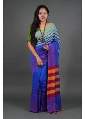 Khadi cotton  saree, with running blouse piece 2