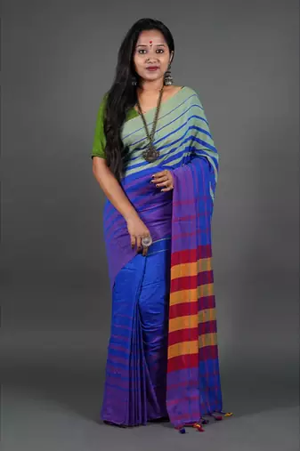 Khadi cotton  saree, with running blouse piece