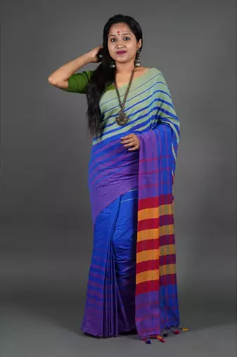 Khadi cotton  saree, with running blouse piece