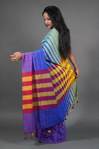 Khadi cotton  saree, with running blouse piece