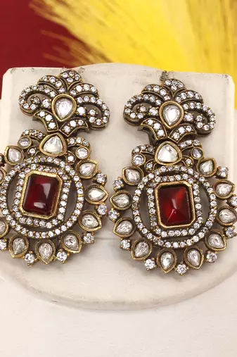 Cz stone studded pendant set with semi precious beads