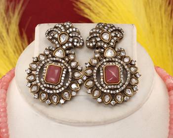 Cz stone studded pendant set with semi precious beads 2