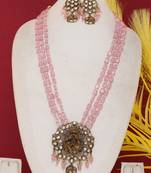 Cz stone studded pendant set with semi precious beads