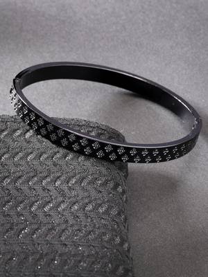 Men black rhodium-plated stainless steel kada bracelet 1