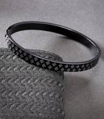 Men black rhodium-plated stainless steel kada bracelet