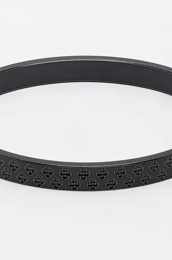 Men black rhodium-plated stainless steel kada bracelet